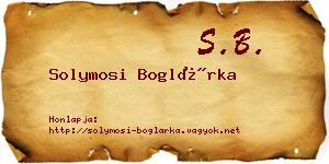 Solymosi Boglárka névjegykártya